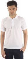 Velgo Solid Men's Polo Neck White T-Shirt Velgo Solid Men's Polo Neck White T-Shirt