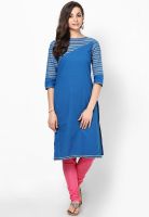 Aurelia Blue Solid Kurtas