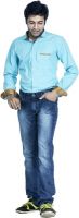 Bombay Casual Jeans Men's Solid Casual Light Blue Shirt