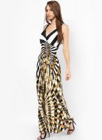 Heart 2 Heart Black Colored Printed Maxi Dress