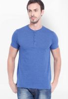 Highlander Blue Solid Henley TShirt