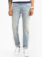 Peter England Blue Washed Slim Fit Jeans