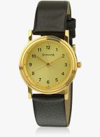 Sonata Popul Nd1141Yl01 Black/Gold Analog Watch