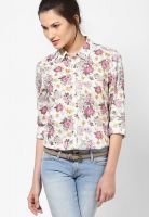 United Colors of Benetton Pink F/Slv Printed Shirt