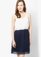 Vero Moda White Colored Solid Skater Dress