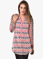 @499 Pink Printed Kurtis