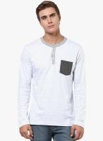 Aventura Outfitters White Solid Henley T-Shirt