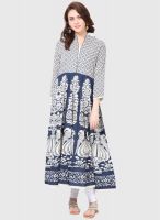 Bhama Couture Navy Blue Printed Kurtis