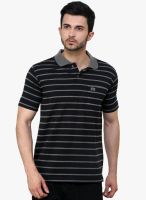 Cotton County Premium Black Striped Polo T-Shirt