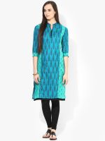 Divina Blue Printed Cotton Kurti