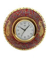 Divinecrafts Multicolor Handcrafted Peacock Painted Wall Clock