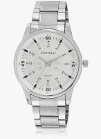 FOSTELO White/Silver Stainless Steel Analog Watch