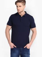 Highlander Navy Blue Solid Polo TShirts