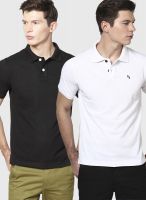 Hubberholme Pack Of 2 White Solid Polo T-Shirts