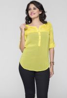 ITI 3/4Th Sleeve Solid Yellow Top