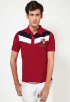 Jogur Red Striped Polo T-Shirts