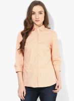 Park Avenue Orange Printed Shirt