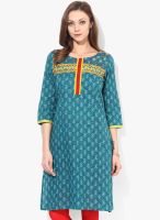 Rangmanch By Pantaloons Blue Printed Kurta