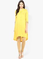 Rangmanch By Pantaloons Yellow Solid Kurtas