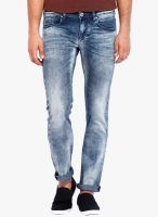 Rookies Blue Mid Rise Slim Fit Jeans