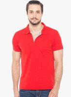 Status Quo Red Solid Polo T-Shirt