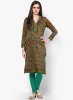 Svarikaa Brown Printed Kurtas