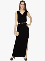 20dresses Black Colored Solid Maxi Dress