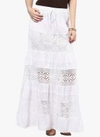 Bhama Couture White Flared Skirt