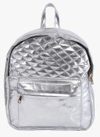 Faballey Silver Polyurethane (Pu) Backpack