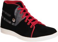 Kohinoor Appealing Black & Red Ankle Length Sneakers(Black, Red)
