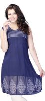 Miss & Mrs Casual Printed Women's Kurti(Blue)