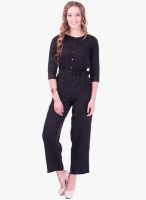 Sassafras Black Solid Jumpsuit