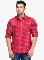 Canary London Red Slim Fit Casual Shirt