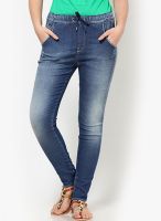 Gas Navy Blue Washed Jeans