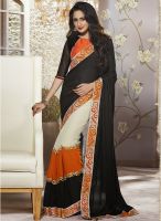 Inddus Multicoloured Embroidered Saree