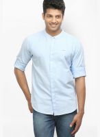 Orange Valley Solid Blue Casual Shirt