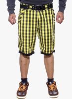 Sports 52 Wear Yellow Checks Shorts