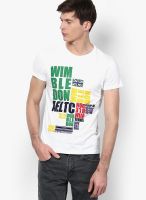 Allen Solly White Wimbledon Round Neck T-Shirt