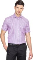 Arihant Men's Striped Formal Purple Shirt