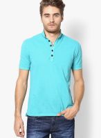 Breakbounce Aqua Blue Excelsior Henley T Shirt