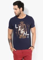 Forca By Lifestyle Navy Blue Round Neck T-Shirt