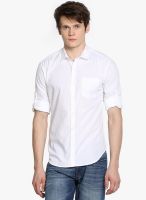 Highlander White Slim Fit Casual Shirt