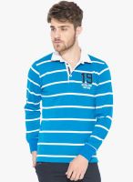 Status Quo Blue Striped Polo T-Shirt