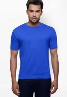 Globus Blue Solid Round Neck T-Shirts