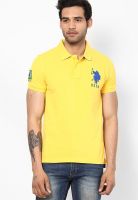 U.S. Polo Assn. Yellow Solid Polo T-Shirts