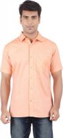 Anytime Men's Solid Casual Orange Shirt