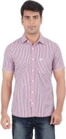 Anytime Men's Striped Casual Pink, Grey Shirt