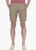 Basics Solid Khaki Shorts