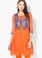 G Orange Embellished Kurta