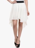 N-Gal White Flared Skirt
